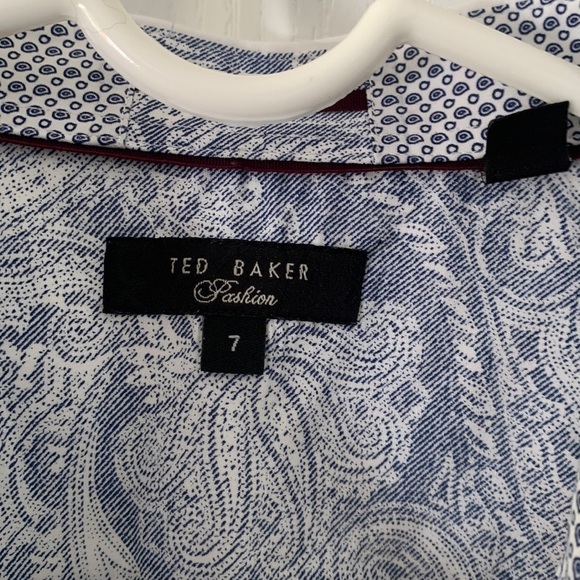 Ted Baker Button Down Collared Long Sleeve dressy Shirt size 7‎ classic career - Picture 2 of 12